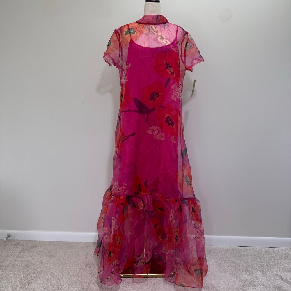 NWT Few Moda CAARA Melody Floral Dress Pink XL Whimsical Wedding Guest Resort - Picture 4 of 10